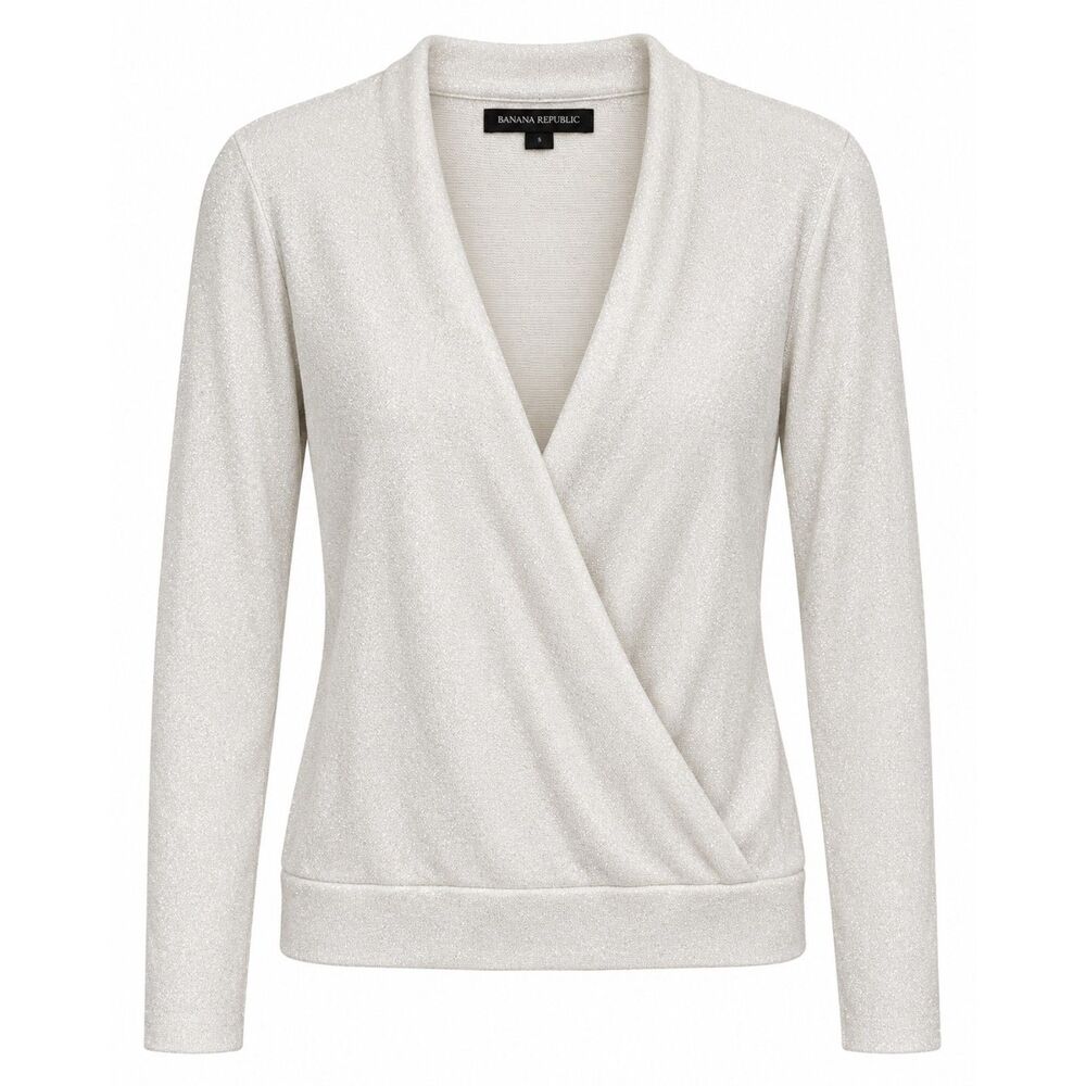 Banana Republic Glitter Wrap Blouse